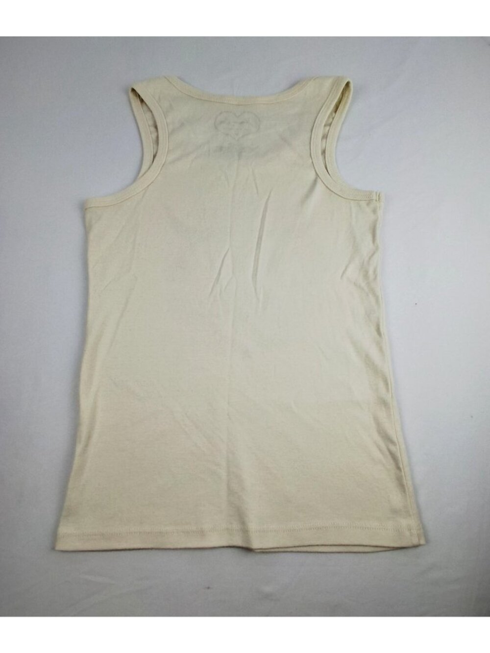 Obsessive Love Tank Top Floral & Skull Design Cream Cotton Jrs Size M - Picture 2 of 7